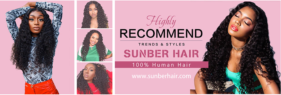 Sunber Hair Remy Human Hair Deep Wave Hair 1 Bundle Peruvian/Malaysian/Brazilian Human Hair Weaves