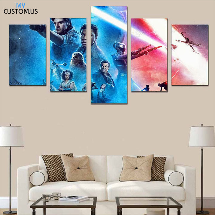 Star Wars The Rise of Skywalker Five Piece Canvas Wall Art Home Decor Multi Panel 5