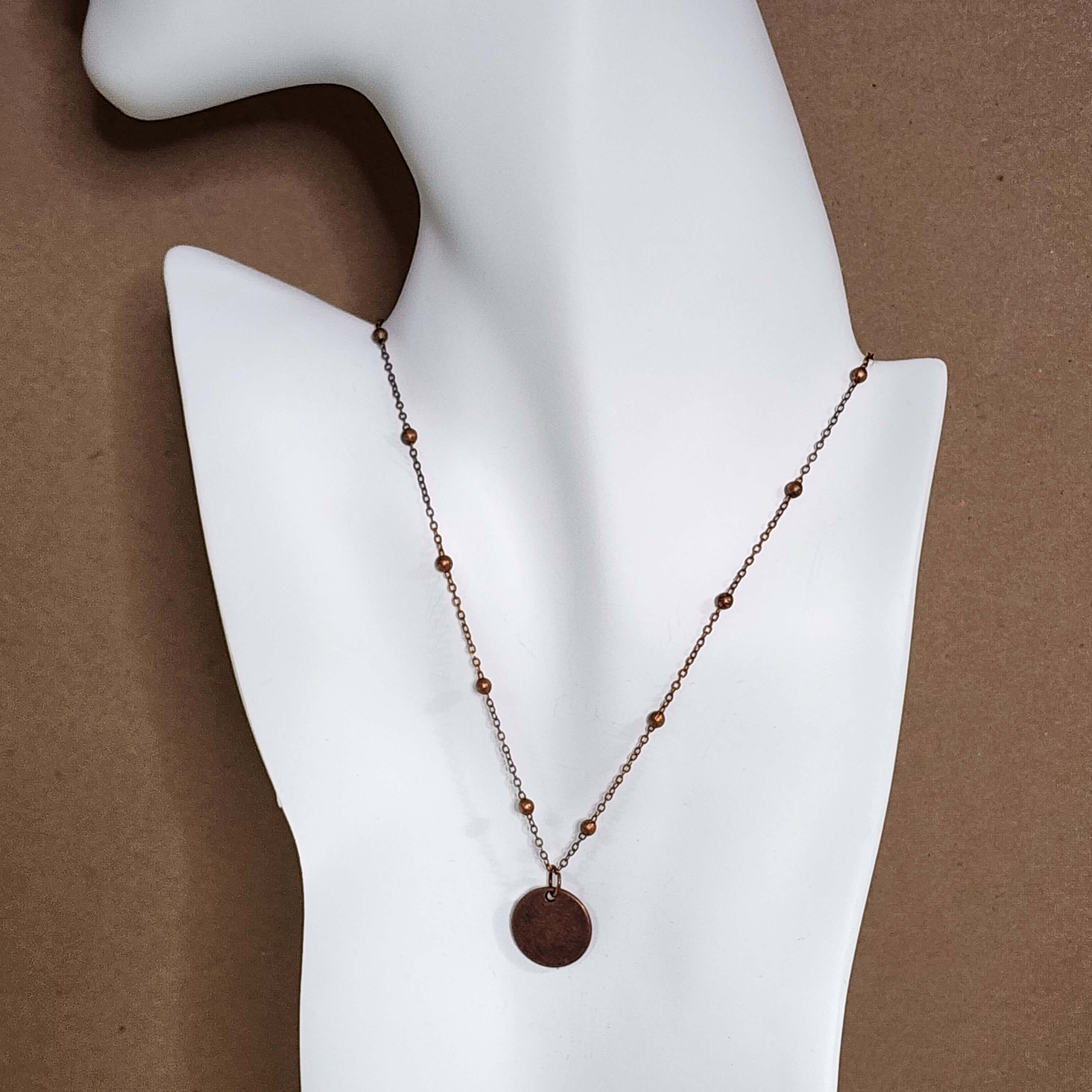 Minimal Copper Disc Necklace