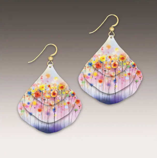 Earrings - Happy Little Flowers Triple Fan - 26NGE