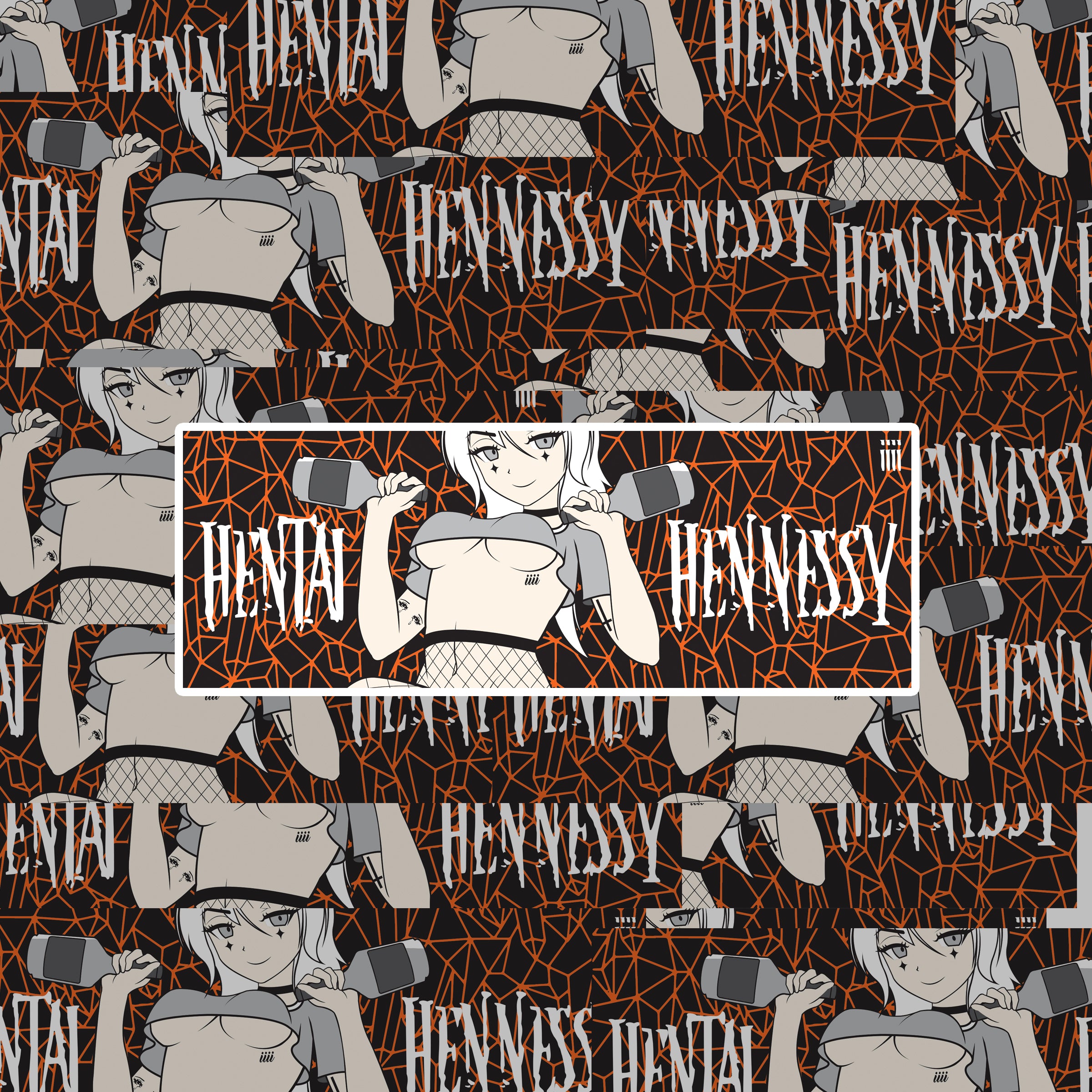  HENTAI & HENNESSY 2 EMO STICKER 