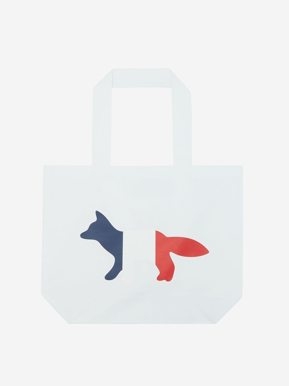 Maison Kitsune Unisex Tricolor Fox Canvas Tote Bag White AU05101WW0007