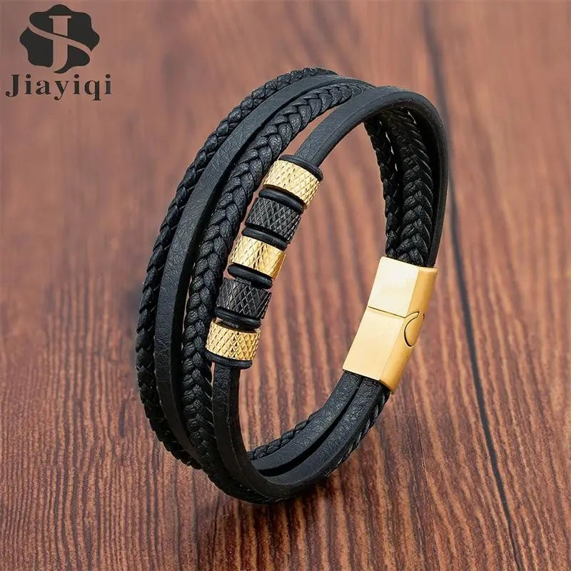 Stainless Steel Vintage Multi Layered bracelet for Men