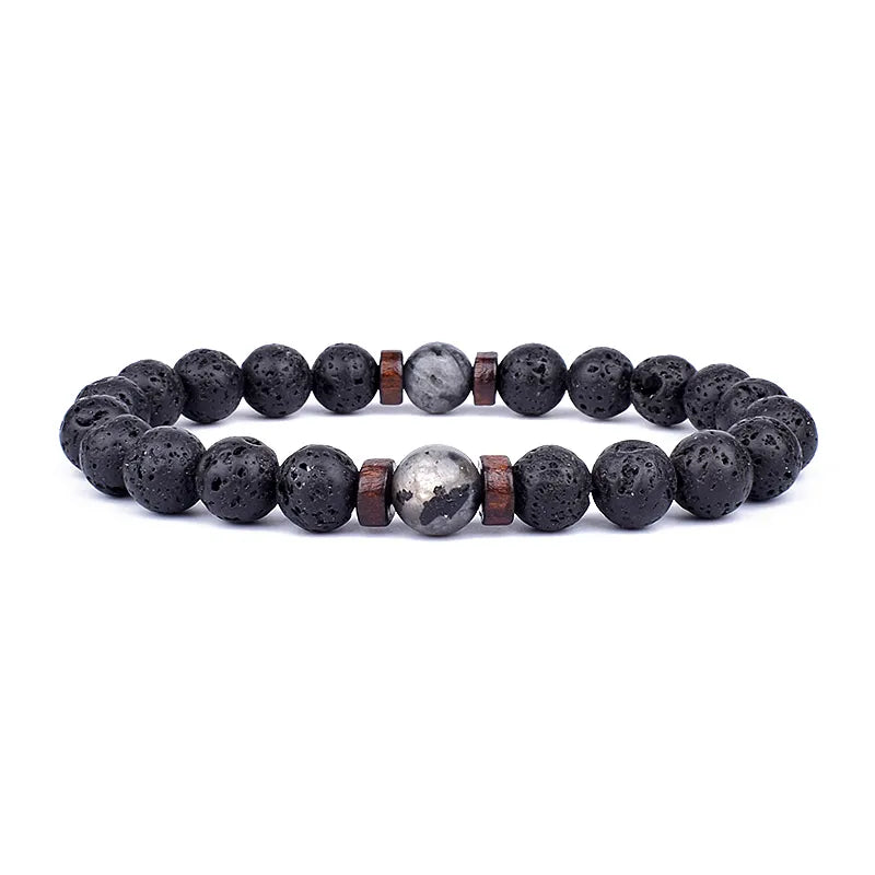 Lava Wooden Stone Bracelet for Men