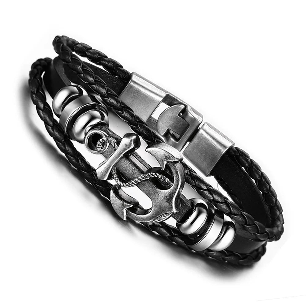 Anchor Vintage Multi Layered bracelet for Men