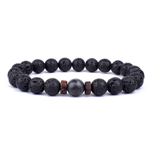 Lava Wooden Stone Bracelet for Men