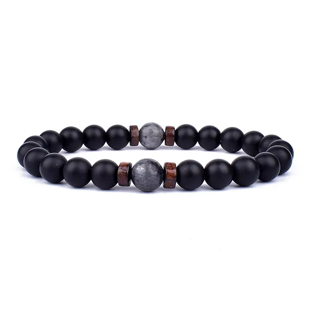 Lava Wooden Stone Bracelet for Men