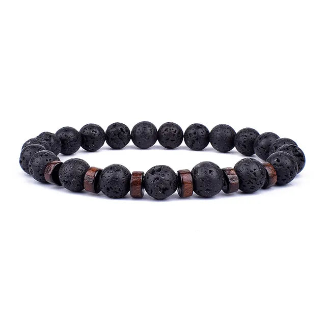 Lava Wooden Stone Bracelet for Men