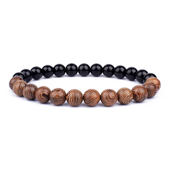 Lava Wooden Stone Bracelet for Men