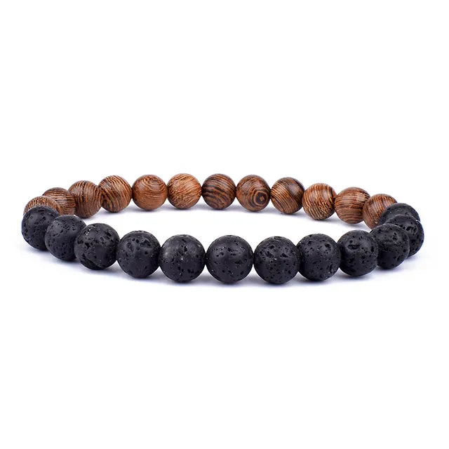 Lava Wooden Stone Bracelet for Men