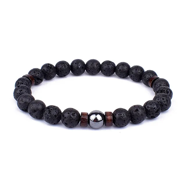 Lava Wooden Stone Bracelet for Men