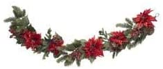 Unknown1 Poinsettia Berry 60 inch Garland Green Red Plastic Polyester