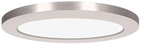 Modplus 9 inch Brushed Steel 120v Led Round Flush Mount Grey Transitional Acrylic