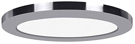 7 inch Chrome Led Round Flush Mount Transitional Acrylic