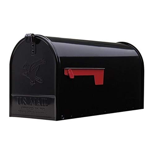 Black XL Mailbox Extra Large Galvanized Steel Metal US Mail Box Rural Size Outside Curbside Horizontal Farmhouse Classic 23 58L X 8 75W X 11 5H