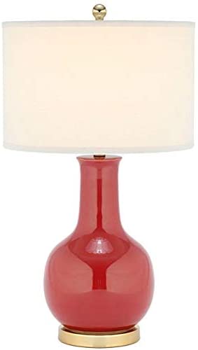 Lighting 28 inch Red Table Lamp Modern Contemporary Transitional Gold Bulbs Included