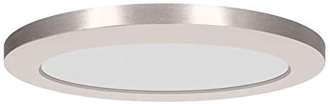 Modplus 9 inch Brushed Steel 120v Led Round Flush Mount Grey Transitional Acrylic