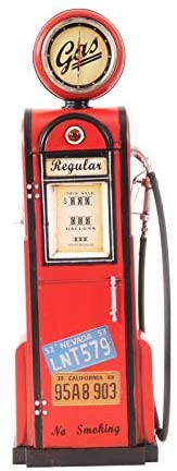 Gas Pump Clock 1 4 Scale Model Red Metal Antique Handmade