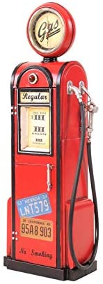 Gas Pump Clock 1 4 Scale Model Red Metal Antique Handmade