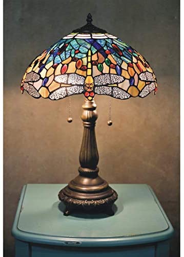 Tiffany Yellow Dragonfly Table Lamp Blue Red Tiffany Bronze