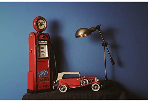 Gas Pump Clock 1 4 Scale Model Red Metal Antique Handmade