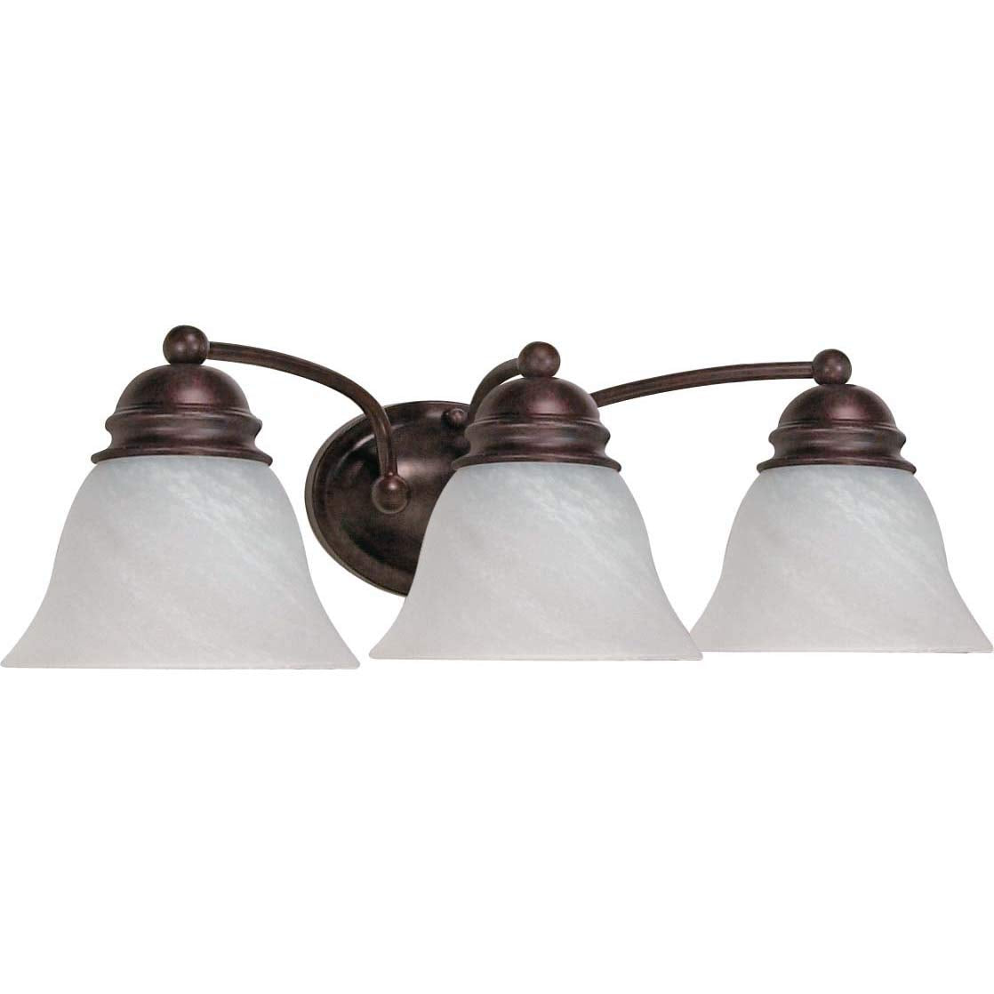 Brown 3light Vanity Light Bronze Oil Rubbed Washroom Lighting Barn Mirror Light Metal Farm Industrial Farmhouse Bathroom Alabaster Shade Arms Metal