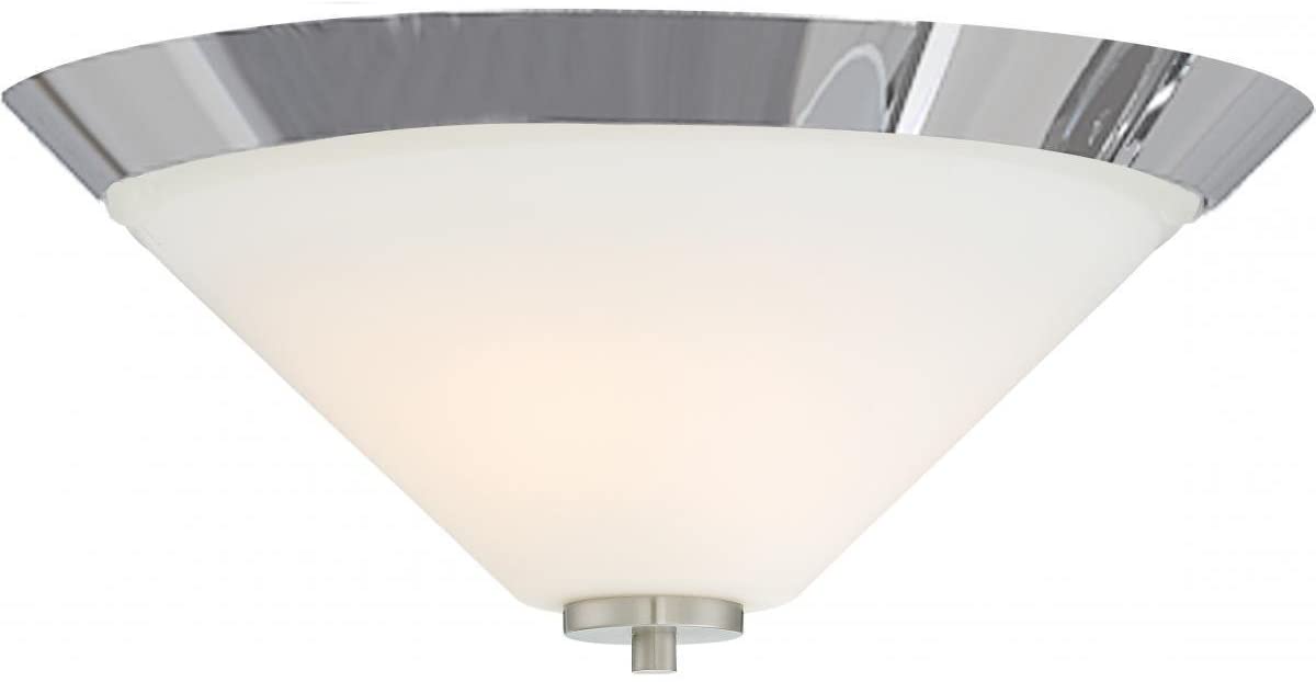 2 Light Flush Mount Transitional Glass Metal