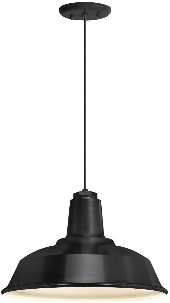 Lighting Heavy Duty Black Pendant 14 Inch Shade Modern Contemporary