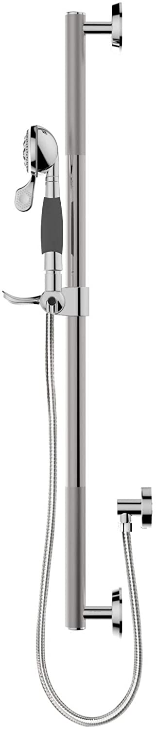 Shower System Bar Hand Chrome Grey Modern Contemporary Metal Finish Compliant