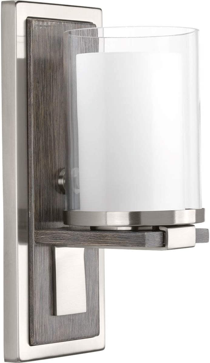 Mast Collection 1 Light Brushed Nickel Sconce Grey Modern Contemporary Steel