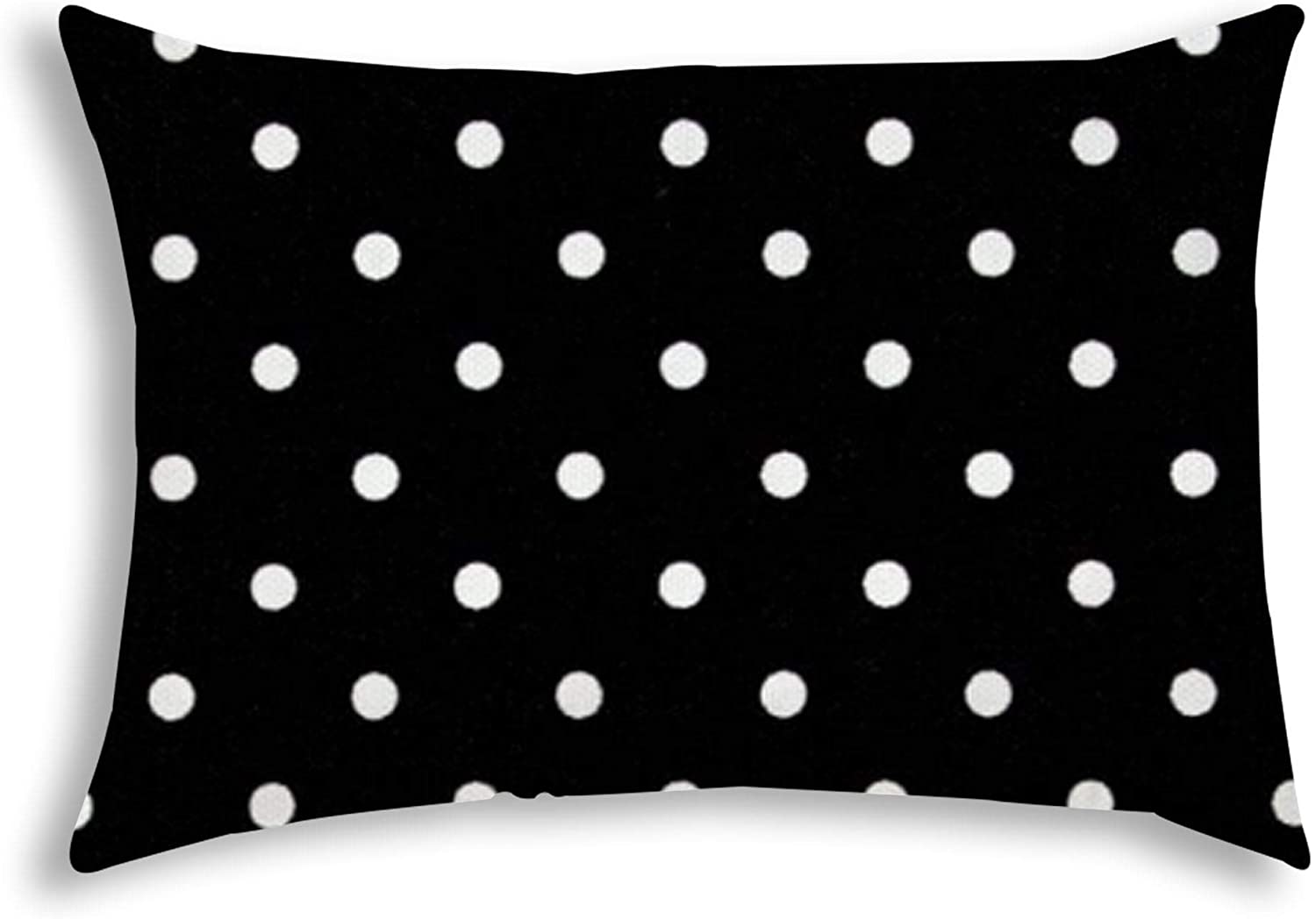 Diner Dot Black Indoor/Outdoor Pillow Sewn Closure Color Polka Dots Modern Contemporary Polyester Water Resistant