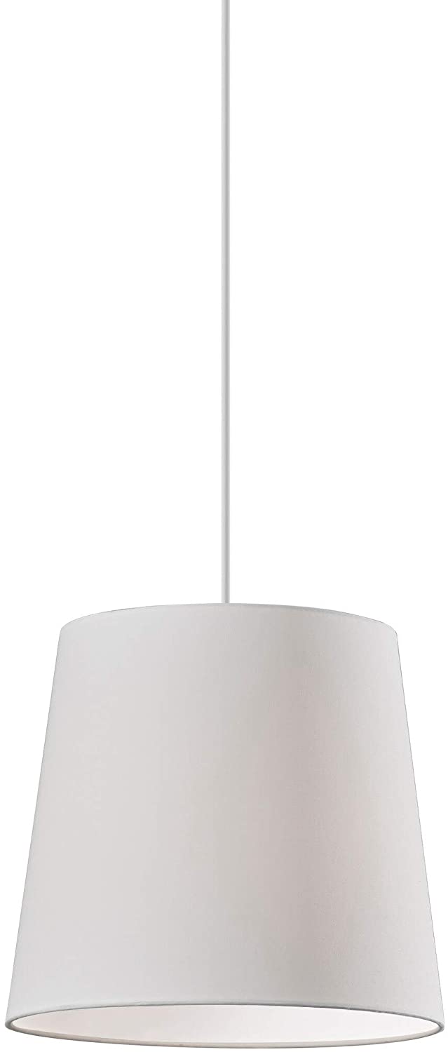 Unknown1 Tall White Drum Portable Lamp Glam Modern Contemporary Transitional Fabric