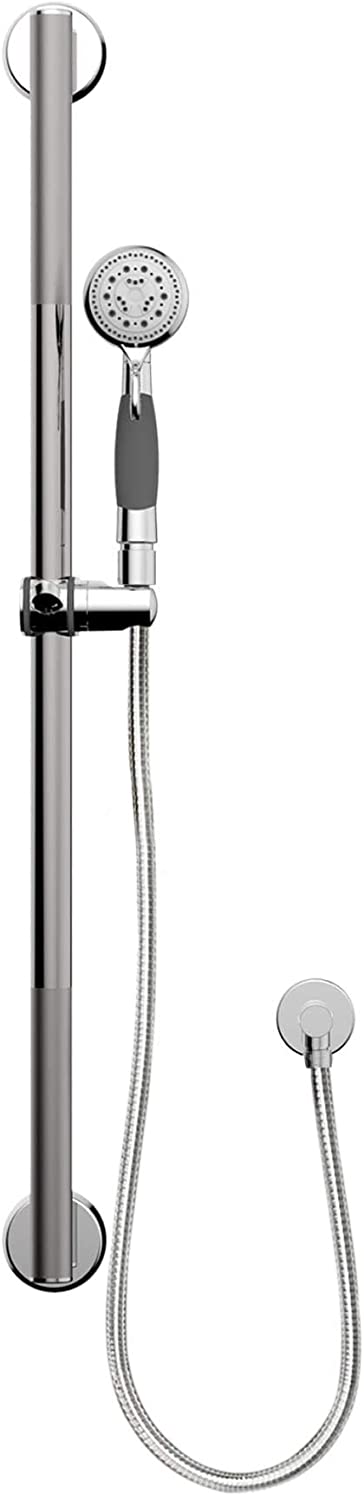 Shower System Bar Hand Chrome Grey Modern Contemporary Metal Finish Compliant