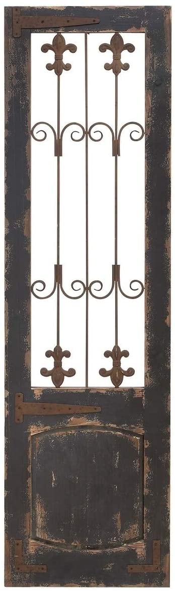 Wood Metal Wall Decor 57 Inches High 16 Wide Black Modern Contemporary