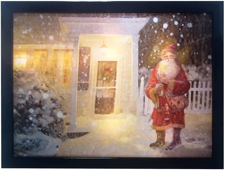 Unknown1 15 7 inch Battery Operated 3D Led Framed Christmas Scene Santa Art