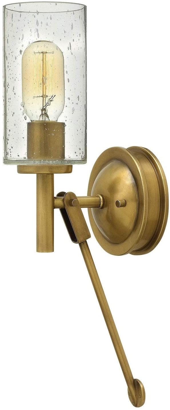 1 Light Sconce Heritage Brass Brown Transitional Steel