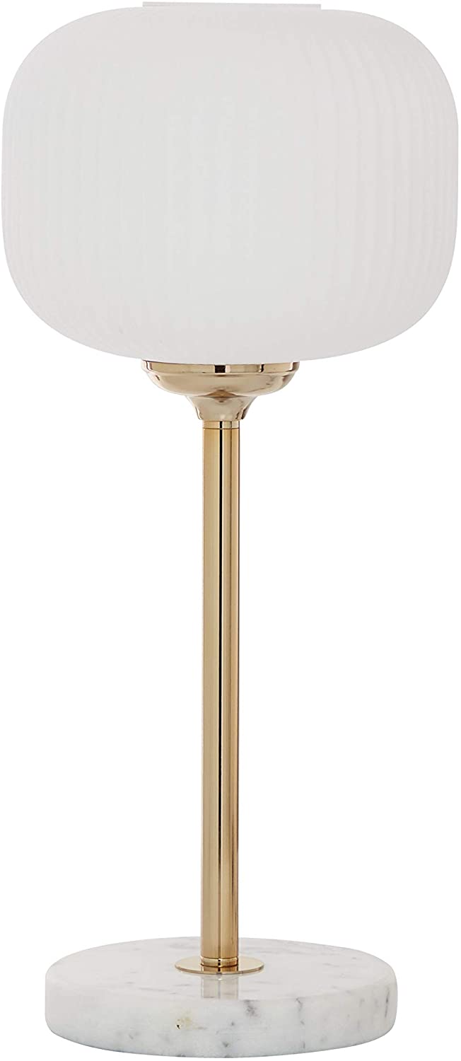 Unknown1 Round White Gold Metal Table Lamp Marble Base 10