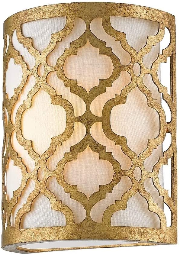 1 Light Wall Bracket Sconce Gilded Gold by Lucas Mckearn Metallic Metal Dimmable