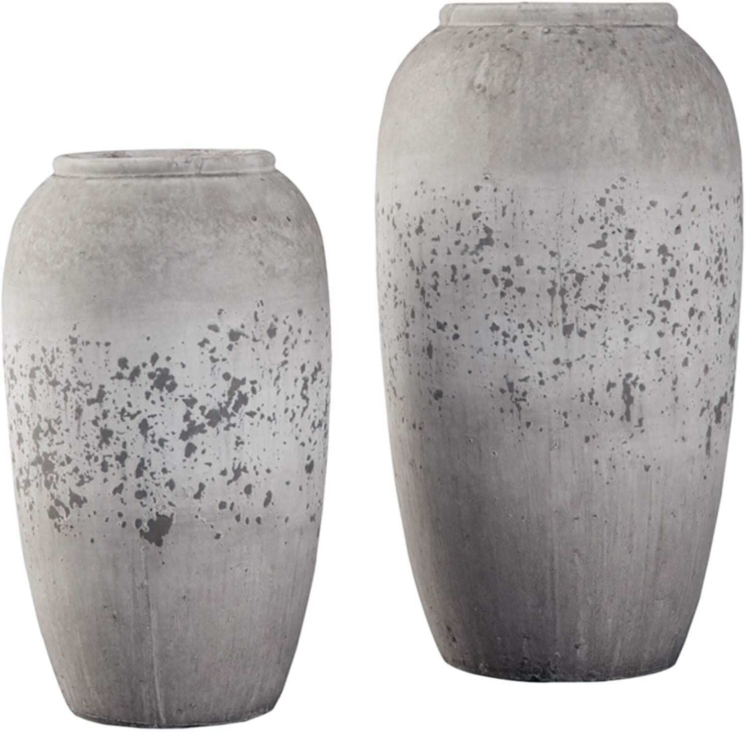 Vase Set 2 Brown Ceramic