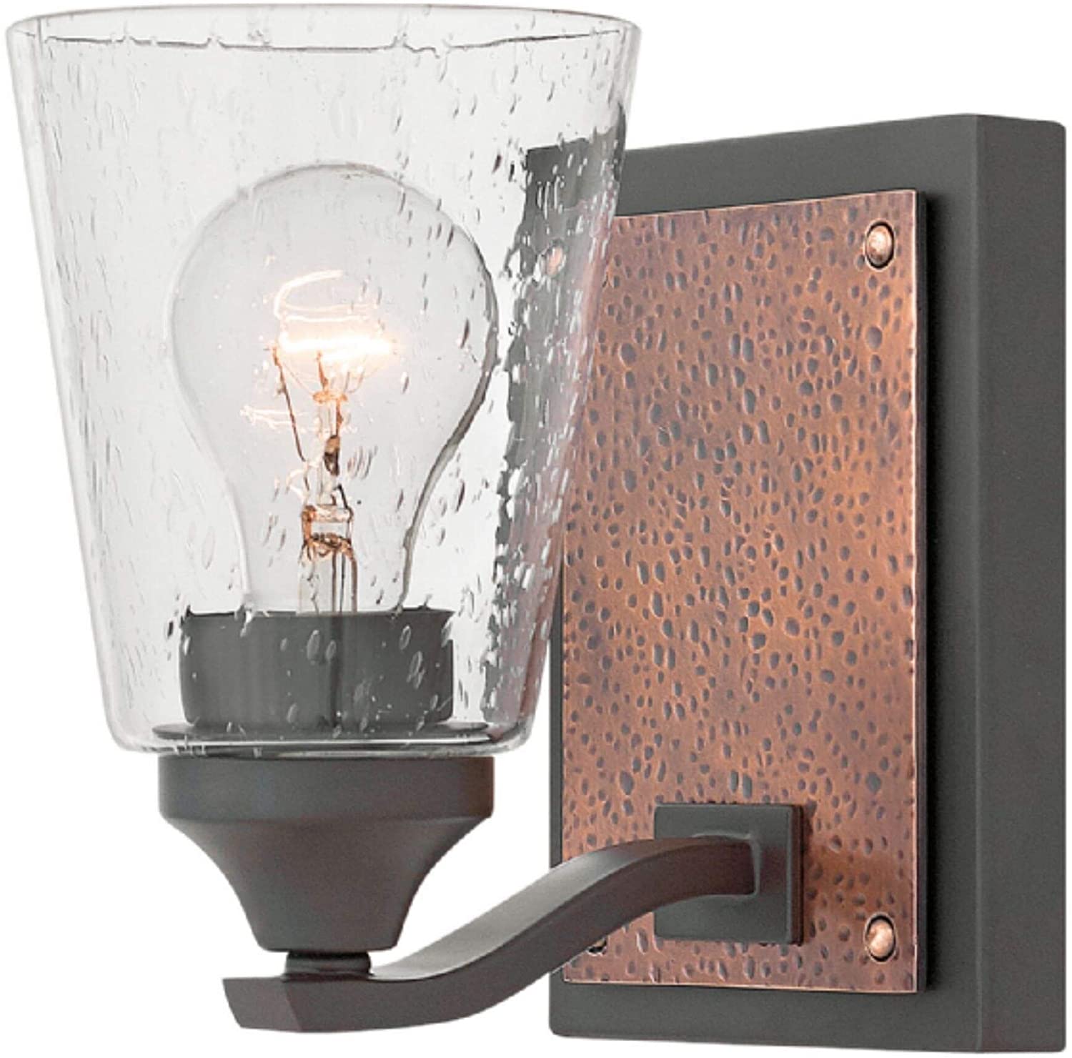 1 Light Sconce Bronze Brown Traditional Steel