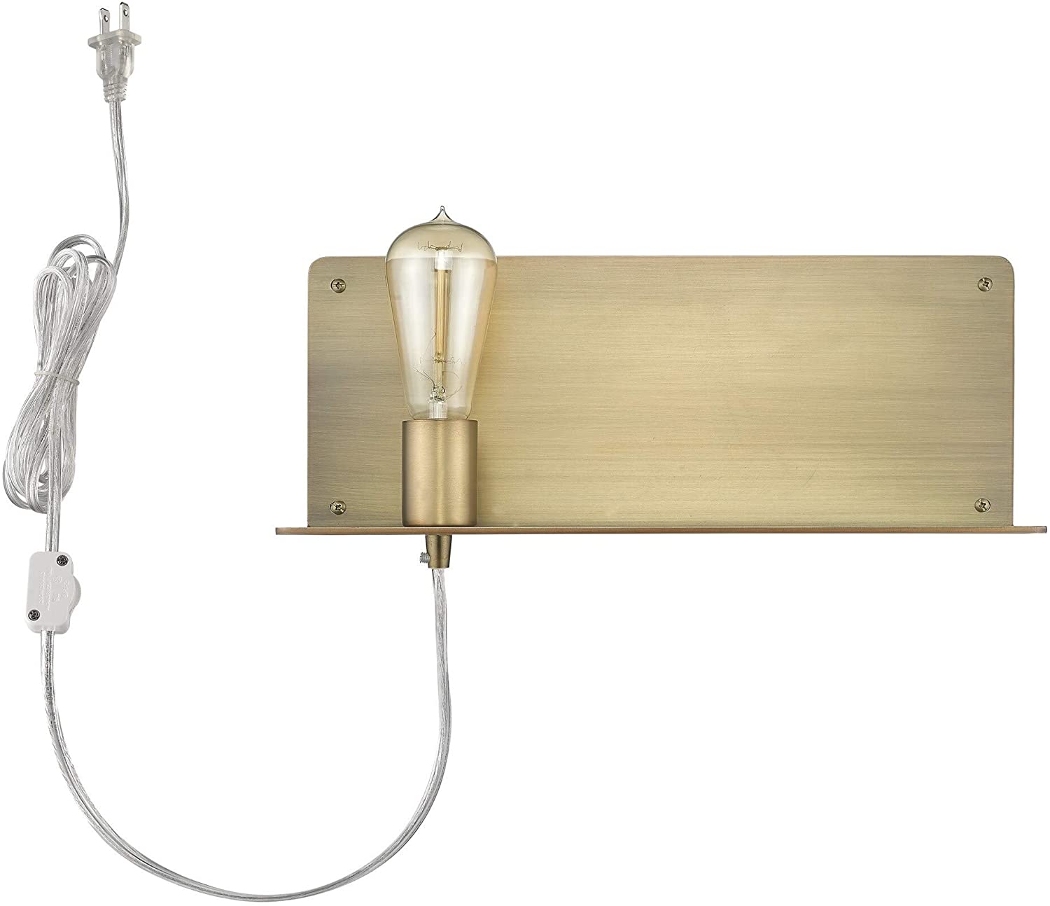 1 Light Aged Brass Wall Sconce Industrial Transitional Steel Dimmable