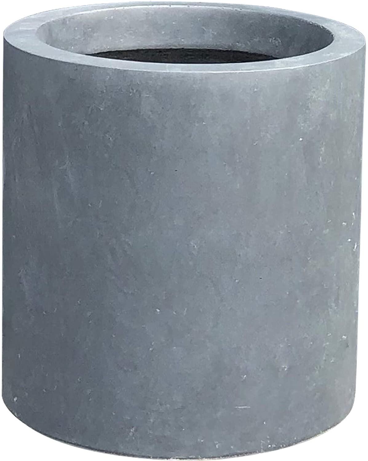 UKN Concrete Modern Outdoor Cylindrical Planter 9 8 Inch Tall Charcoal Black Round