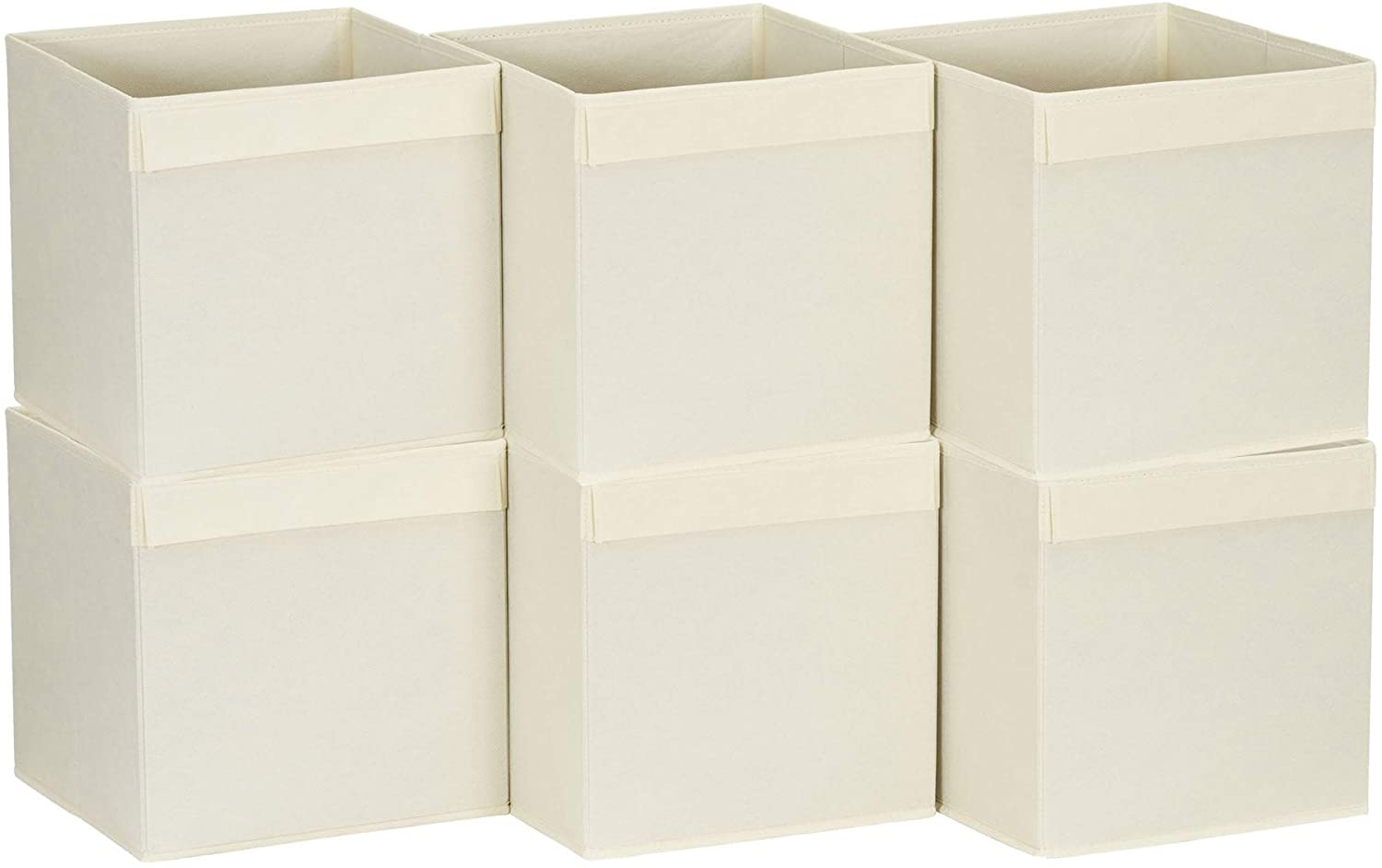 MISC Natural Color Fabric 11 inch Collapsible Cube (Set 6) Beige No Accessories