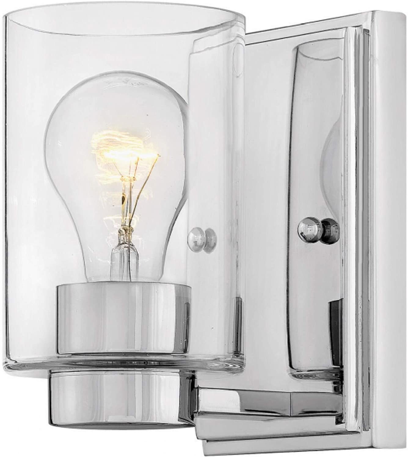 1 Light Sconce Chrome Clear Traditional Steel