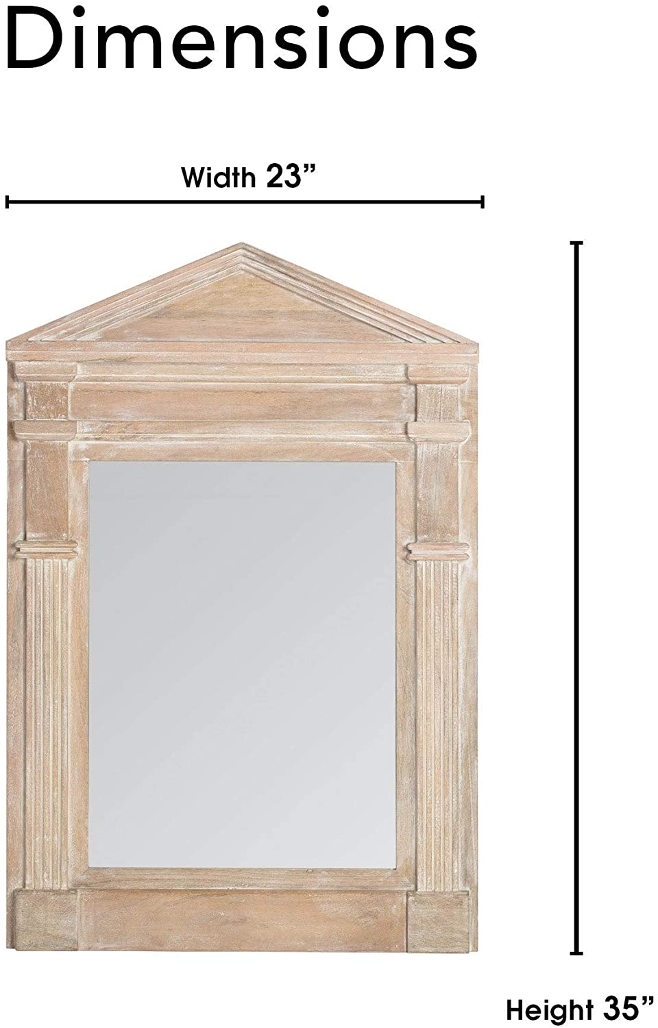 Unknown1 Distressed Wood Hanging Wall Mirror White Wash Traditional Includes Hardware