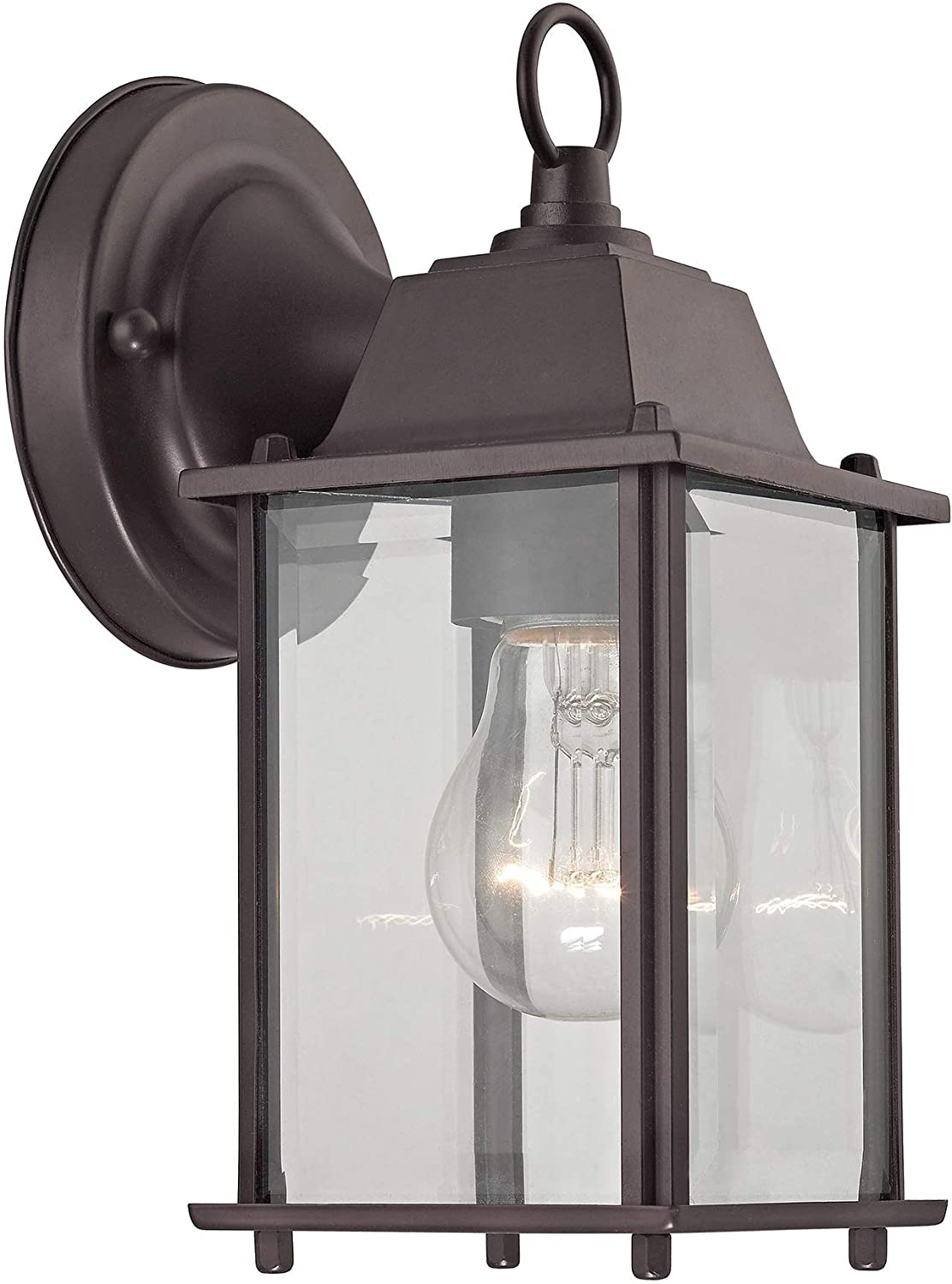 Unknown1 5 75 inch Oil Rubbed Bronze 1 Light Outdoor Wall Sconce Brown Glass