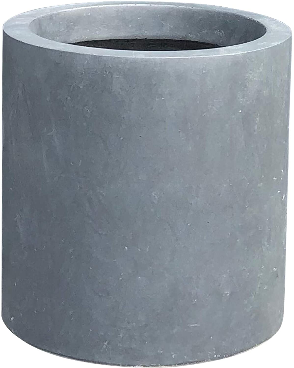 UKN Concrete Modern Outdoor Cylindrical Planter 9 8 Inch Tall Charcoal Black Round