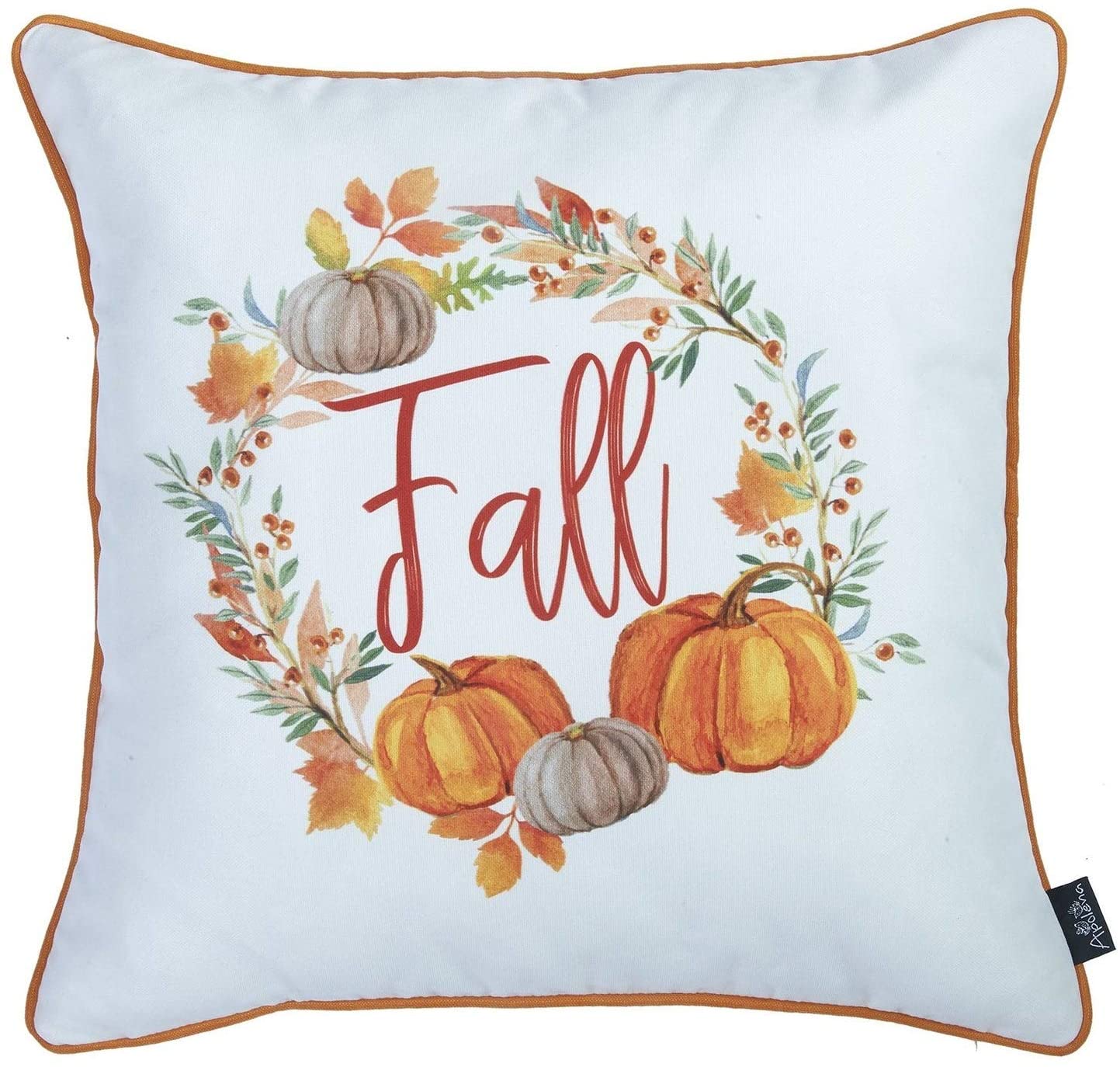 Unknown1 Fall Thanksgiving Pumpkin Throw Pillow Cover 18'x18' (Set 4) Color Floral Farmhouse Polyester Set 3 More Removable