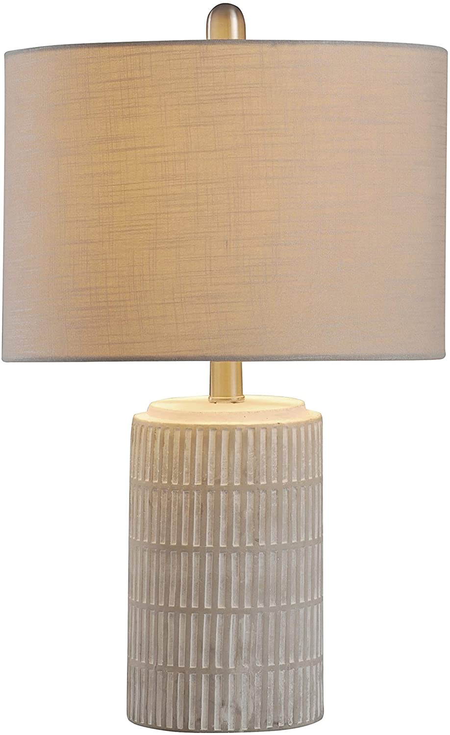 Distressed Gray White Table Lamp Light Beige Shade Grey Modern Contemporary