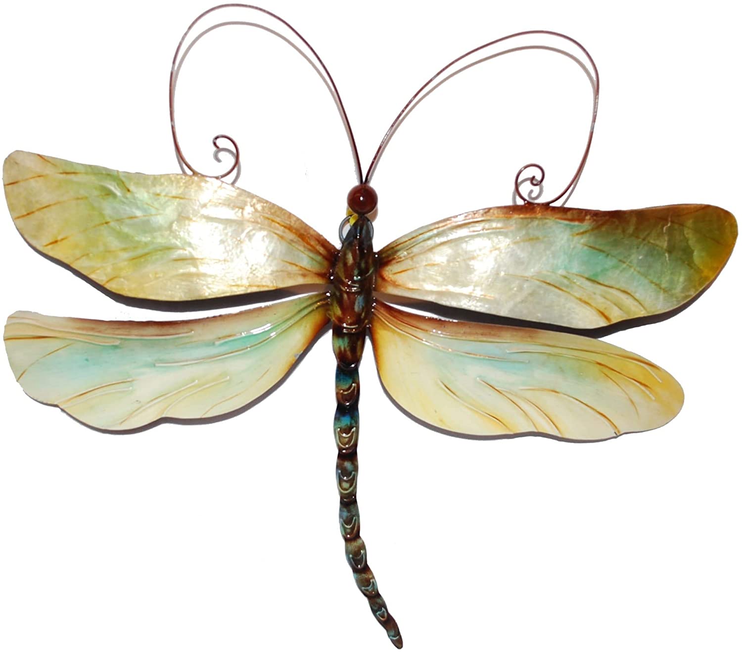 Handmade Metal Dragonfly Wall Decor Off White Hand Painted Art Modern Contemporary